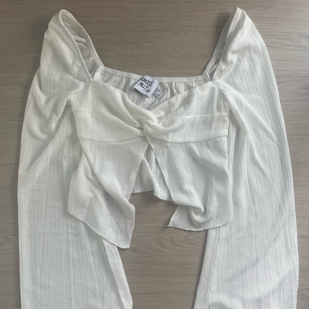 White Ribbed Crop Top